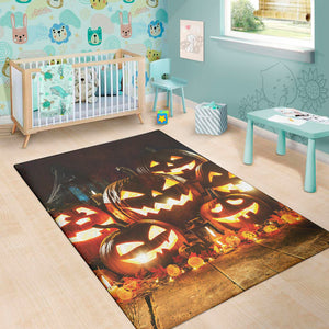 Jack-O'-Lantern Halloween Pumpkin Print Area Rug