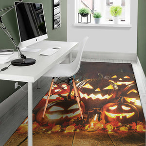 Jack-O'-Lantern Halloween Pumpkin Print Area Rug