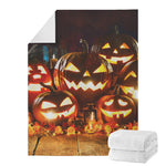 Jack-O'-Lantern Halloween Pumpkin Print Blanket