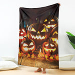 Jack-O'-Lantern Halloween Pumpkin Print Blanket