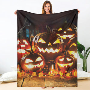 Jack-O'-Lantern Halloween Pumpkin Print Blanket