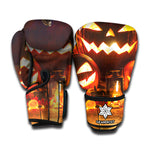 Jack-O'-Lantern Halloween Pumpkin Print Boxing Gloves