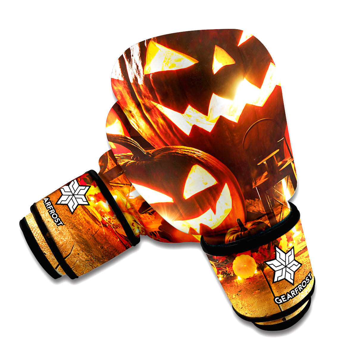 Jack-O'-Lantern Halloween Pumpkin Print Boxing Gloves