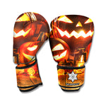 Jack-O'-Lantern Halloween Pumpkin Print Boxing Gloves