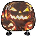 Jack-O'-Lantern Halloween Pumpkin Print Car Headrest Covers