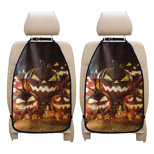 Jack-O'-Lantern Halloween Pumpkin Print Car Seat Organizers