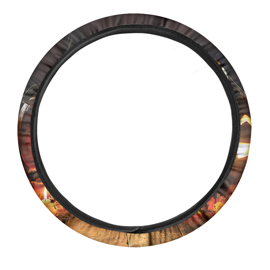 Jack-O'-Lantern Halloween Pumpkin Print Car Steering Wheel Cover