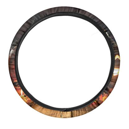 Jack-O'-Lantern Halloween Pumpkin Print Car Steering Wheel Cover
