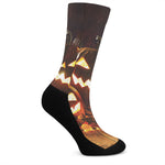 Jack-O'-Lantern Halloween Pumpkin Print Crew Socks
