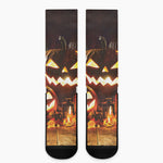 Jack-O'-Lantern Halloween Pumpkin Print Crew Socks