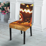 Jack-O'-Lantern Halloween Pumpkin Print Dining Chair Slipcover