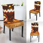 Jack-O'-Lantern Halloween Pumpkin Print Dining Chair Slipcover