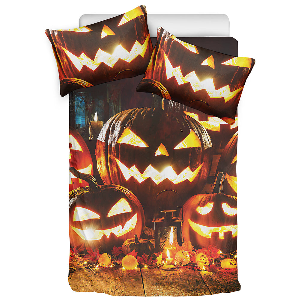Jack-O'-Lantern Halloween Pumpkin Print Duvet Cover Bedding Set