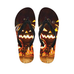 Jack-O'-Lantern Halloween Pumpkin Print Flip Flops