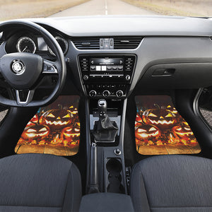 Jack-O'-Lantern Halloween Pumpkin Print Front and Back Car Floor Mats