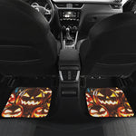 Jack-O'-Lantern Halloween Pumpkin Print Front and Back Car Floor Mats