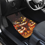 Jack-O'-Lantern Halloween Pumpkin Print Front and Back Car Floor Mats