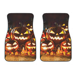 Jack-O'-Lantern Halloween Pumpkin Print Front Car Floor Mats