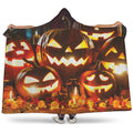 Jack-O'-Lantern Halloween Pumpkin Print Hooded Blanket