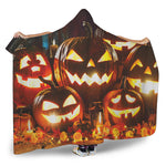 Jack-O'-Lantern Halloween Pumpkin Print Hooded Blanket