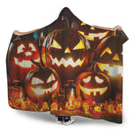 Jack-O'-Lantern Halloween Pumpkin Print Hooded Blanket
