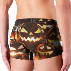 Jack-O'-Lantern Halloween Pumpkin Print Men's Boxer Briefs