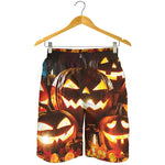 Jack-O'-Lantern Halloween Pumpkin Print Men's Shorts