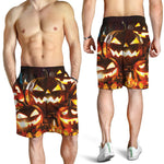 Jack-O'-Lantern Halloween Pumpkin Print Men's Shorts