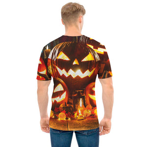 Jack-O'-Lantern Halloween Pumpkin Print Men's T-Shirt