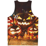 Jack-O'-Lantern Halloween Pumpkin Print Men's Tank Top