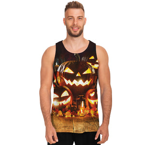 Jack-O'-Lantern Halloween Pumpkin Print Men's Tank Top