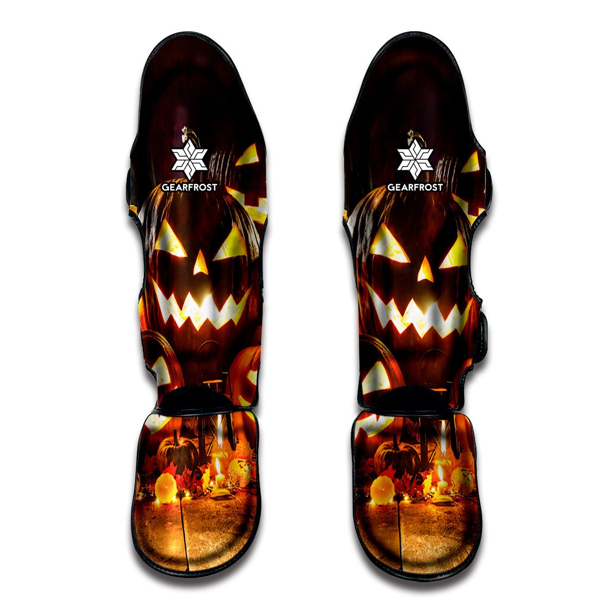 Jack-O'-Lantern Halloween Pumpkin Print Muay Thai Shin Guard