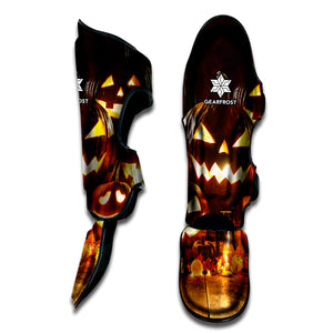 Jack-O'-Lantern Halloween Pumpkin Print Muay Thai Shin Guard