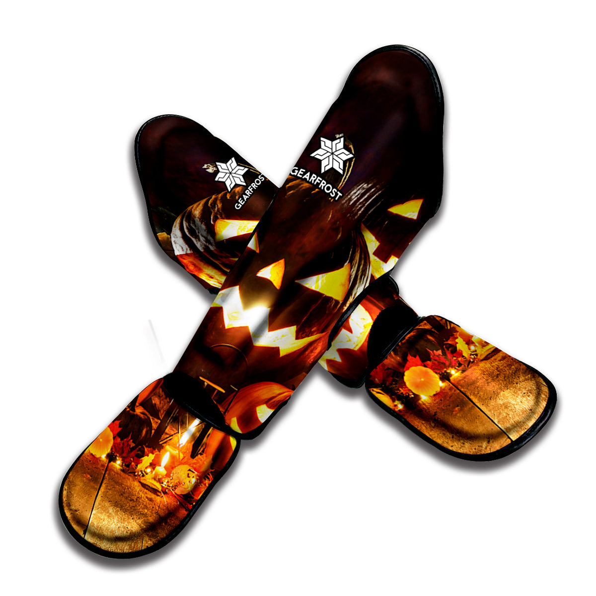 Jack-O'-Lantern Halloween Pumpkin Print Muay Thai Shin Guard