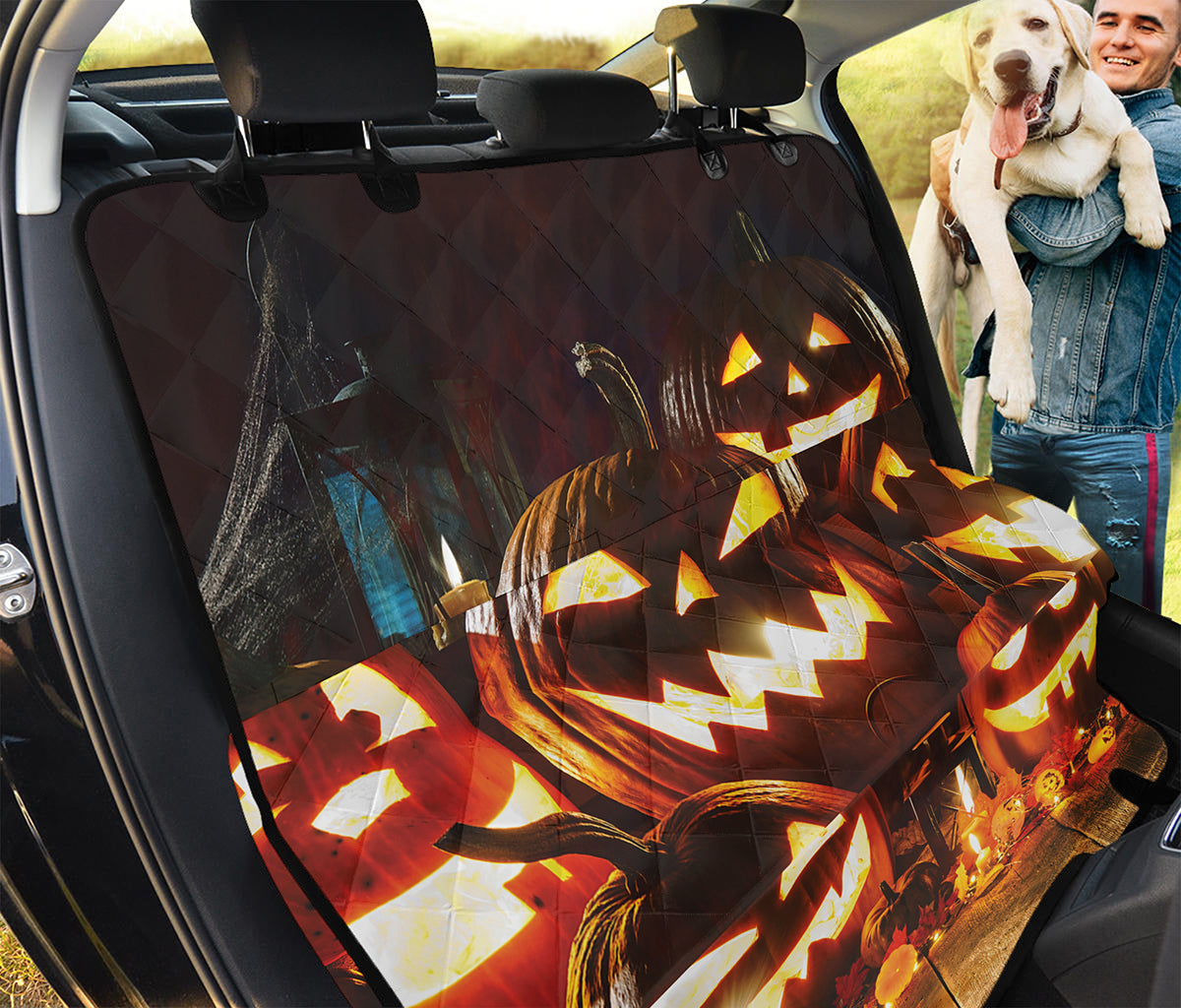 Jack-O'-Lantern Halloween Pumpkin Print Pet Car Back Seat Cover