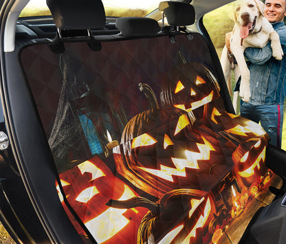 Jack-O'-Lantern Halloween Pumpkin Print Pet Car Back Seat Cover
