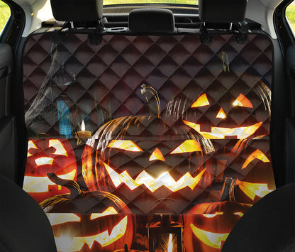 Jack-O'-Lantern Halloween Pumpkin Print Pet Car Back Seat Cover