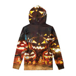 Jack-O'-Lantern Halloween Pumpkin Print Pullover Hoodie