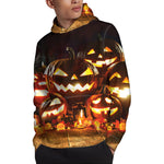 Jack-O'-Lantern Halloween Pumpkin Print Pullover Hoodie