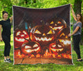 Jack-O'-Lantern Halloween Pumpkin Print Quilt