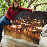 Jack-O'-Lantern Halloween Pumpkin Print Quilt