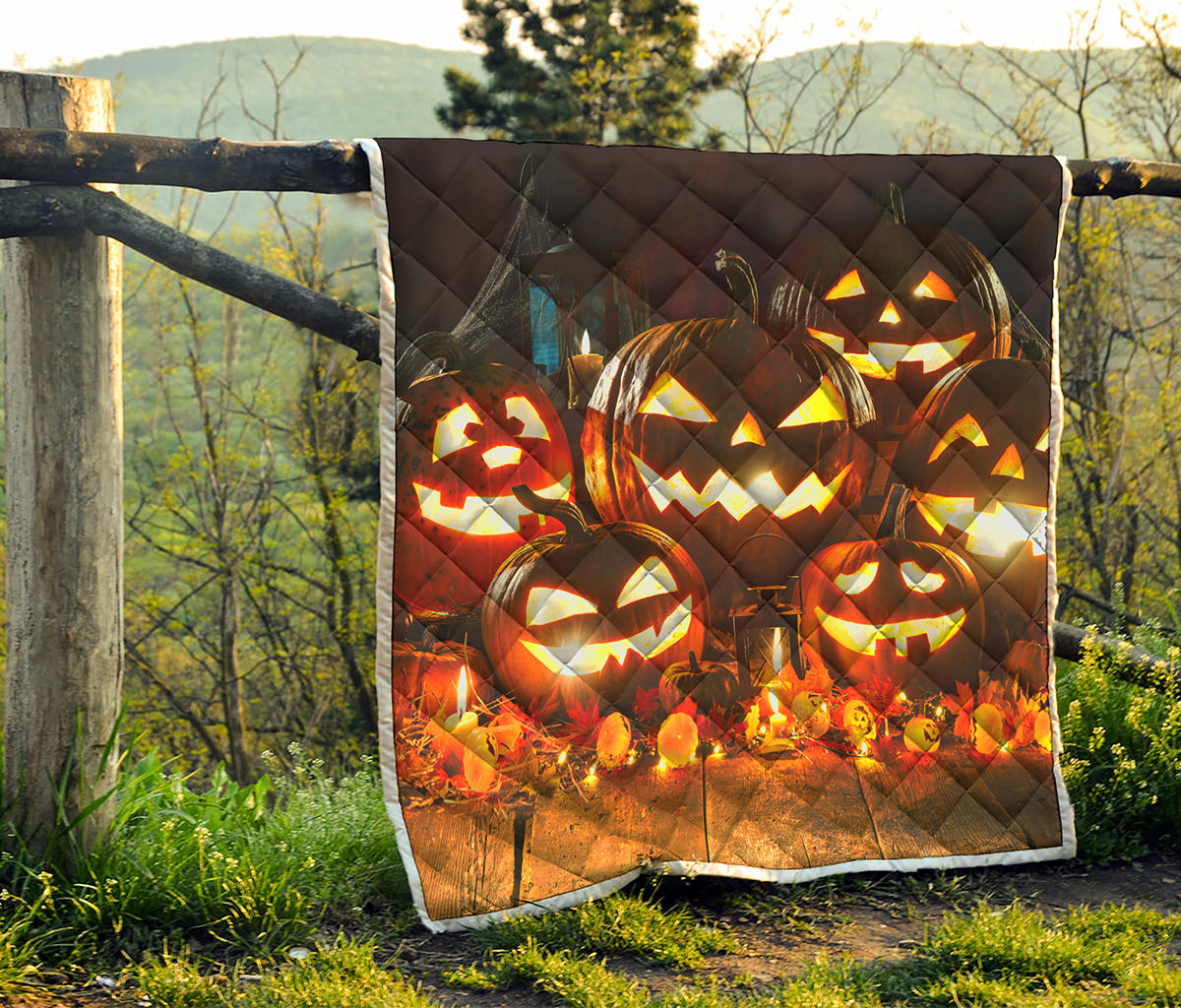 Jack-O'-Lantern Halloween Pumpkin Print Quilt