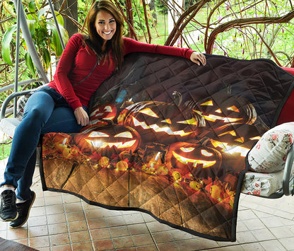 Jack-O'-Lantern Halloween Pumpkin Print Quilt