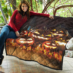 Jack-O'-Lantern Halloween Pumpkin Print Quilt