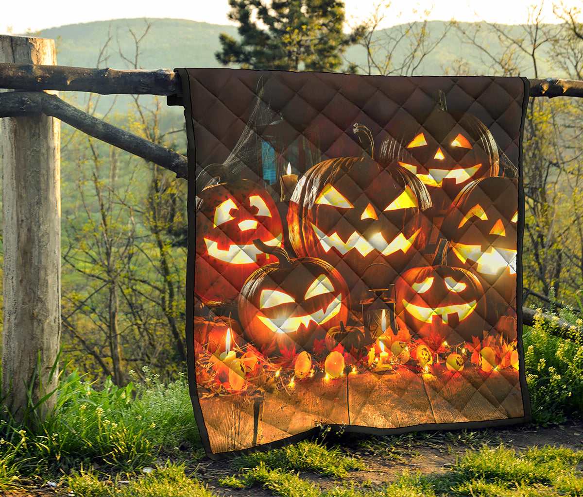 Jack-O'-Lantern Halloween Pumpkin Print Quilt