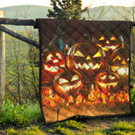 Jack-O'-Lantern Halloween Pumpkin Print Quilt
