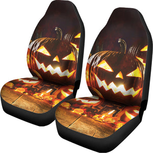 Jack-O'-Lantern Halloween Pumpkin Print Universal Fit Car Seat Covers