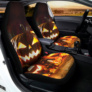 Jack-O'-Lantern Halloween Pumpkin Print Universal Fit Car Seat Covers