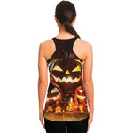Jack-O'-Lantern Halloween Pumpkin Print Women's Racerback Tank Top