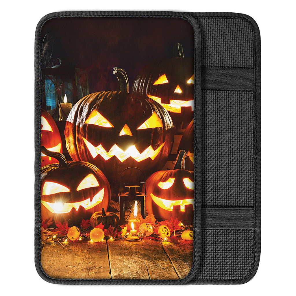 Jack-O'-Lantern Halloween Pumpkin Print Car Center Console Cover